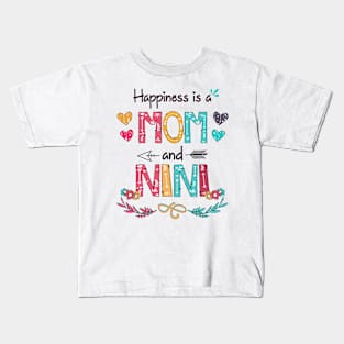 Happiness Is A Mom And Nini Wildflower Happy Mother's Day Kids T-Shirt